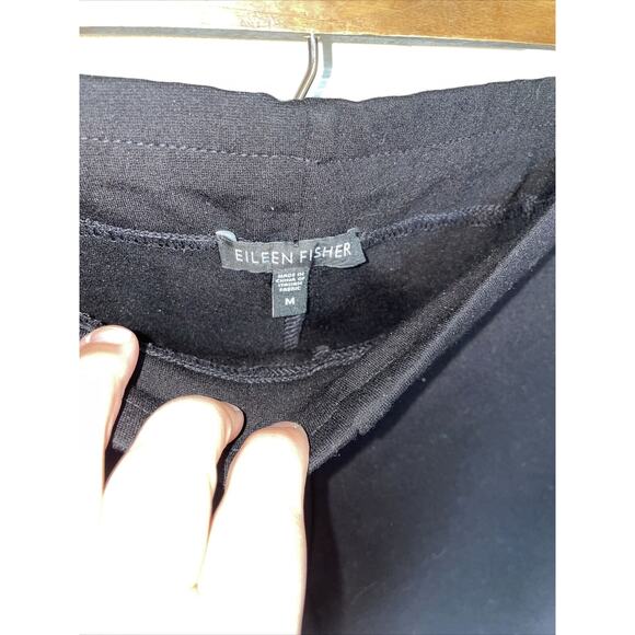 Eileen Fisher Black Stretch Elastic Waist Pull on Pants M - Picture 2 of 5